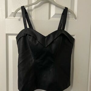 Vixen by Micheline Pitt Maneater Black Vegan Leather Large Top